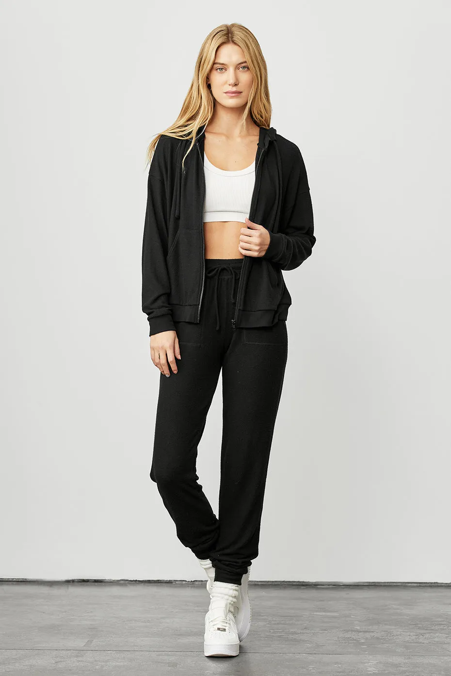 Alolux Soho Full Zip Hoodie - Black