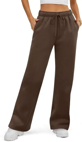 ATHMILE Womens Sweatpants 2025 Baggy Wide Fleece Lined Straight Leg Pants