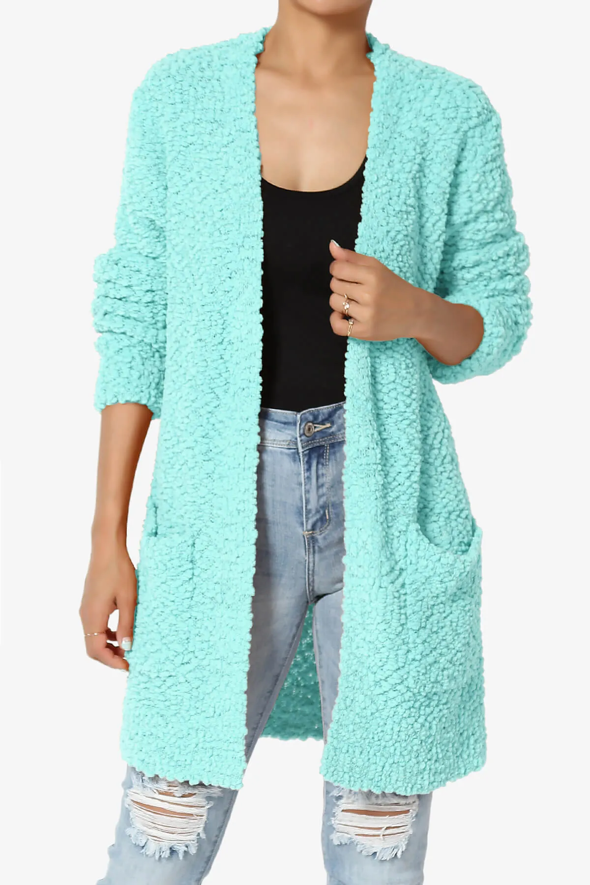 Barry Soft Popcorn Knit Sweater Cardigan PLUS