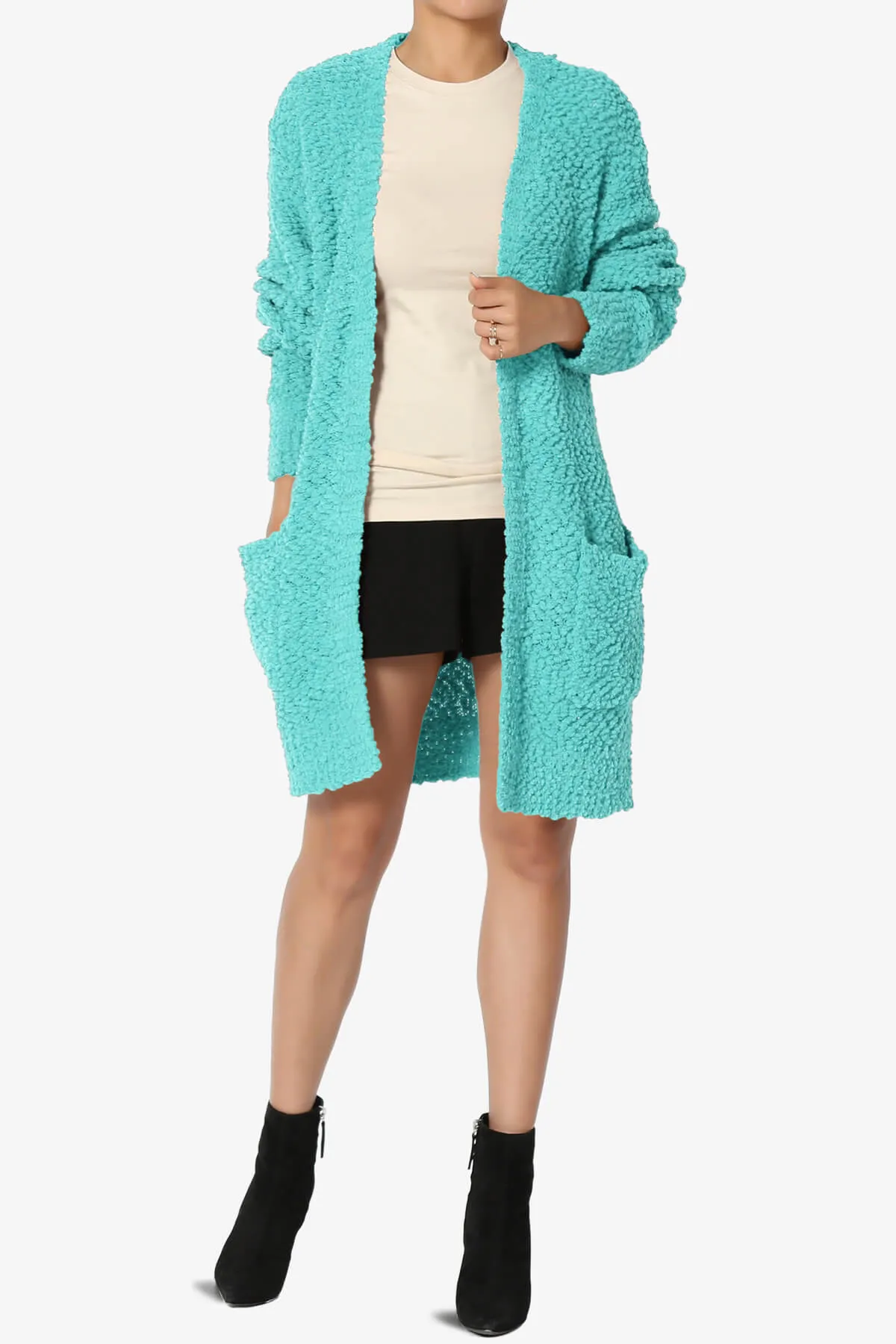 Barry Soft Popcorn Knit Sweater Cardigan PLUS