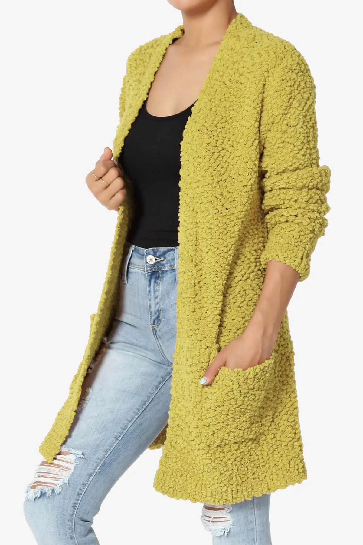 Barry Soft Popcorn Knit Sweater Cardigan PLUS