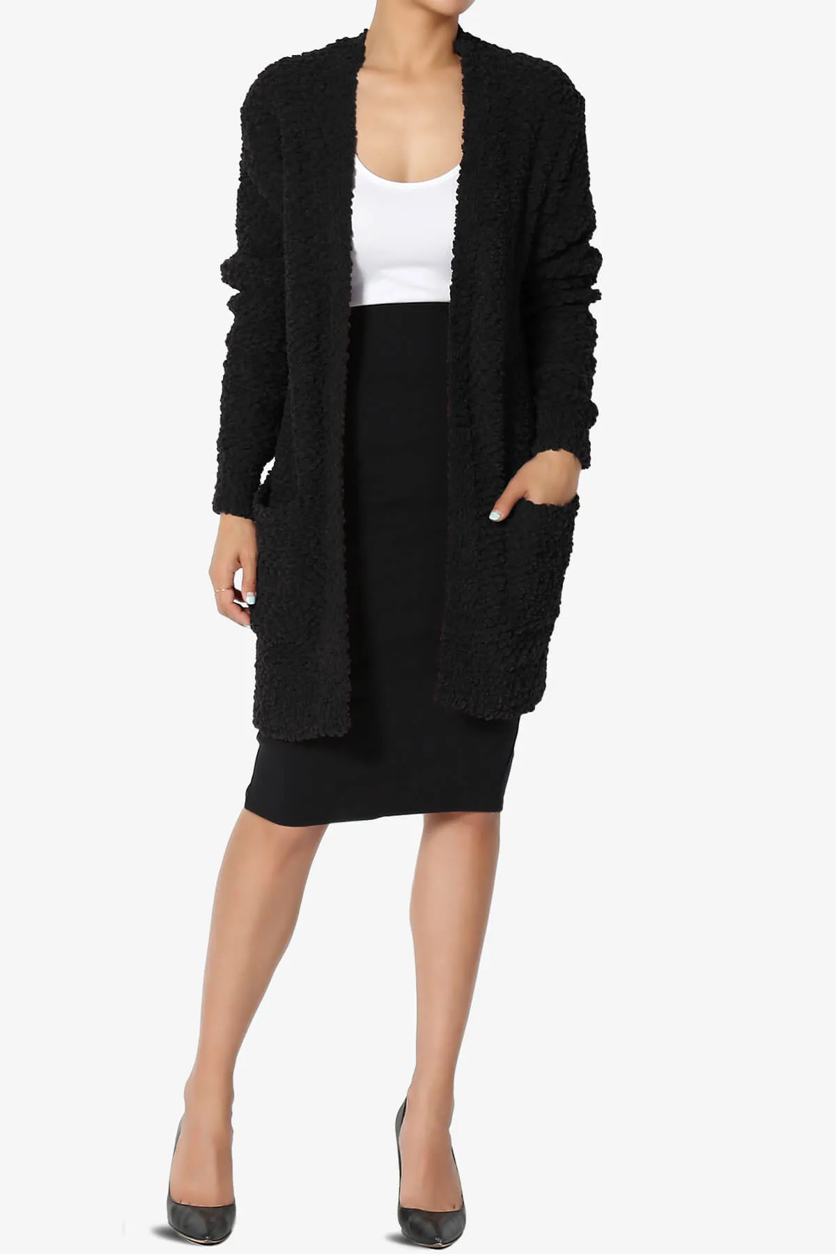 Barry Soft Popcorn Knit Sweater Cardigan PLUS