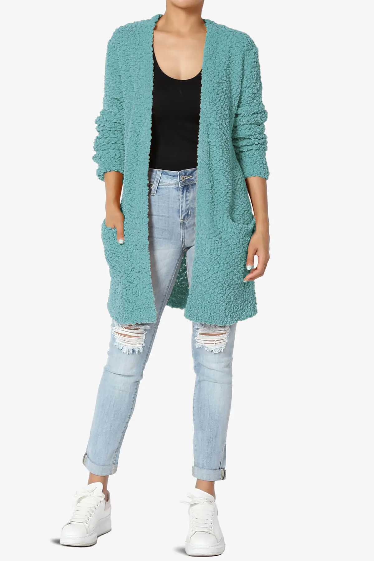 Barry Soft Popcorn Knit Sweater Cardigan PLUS