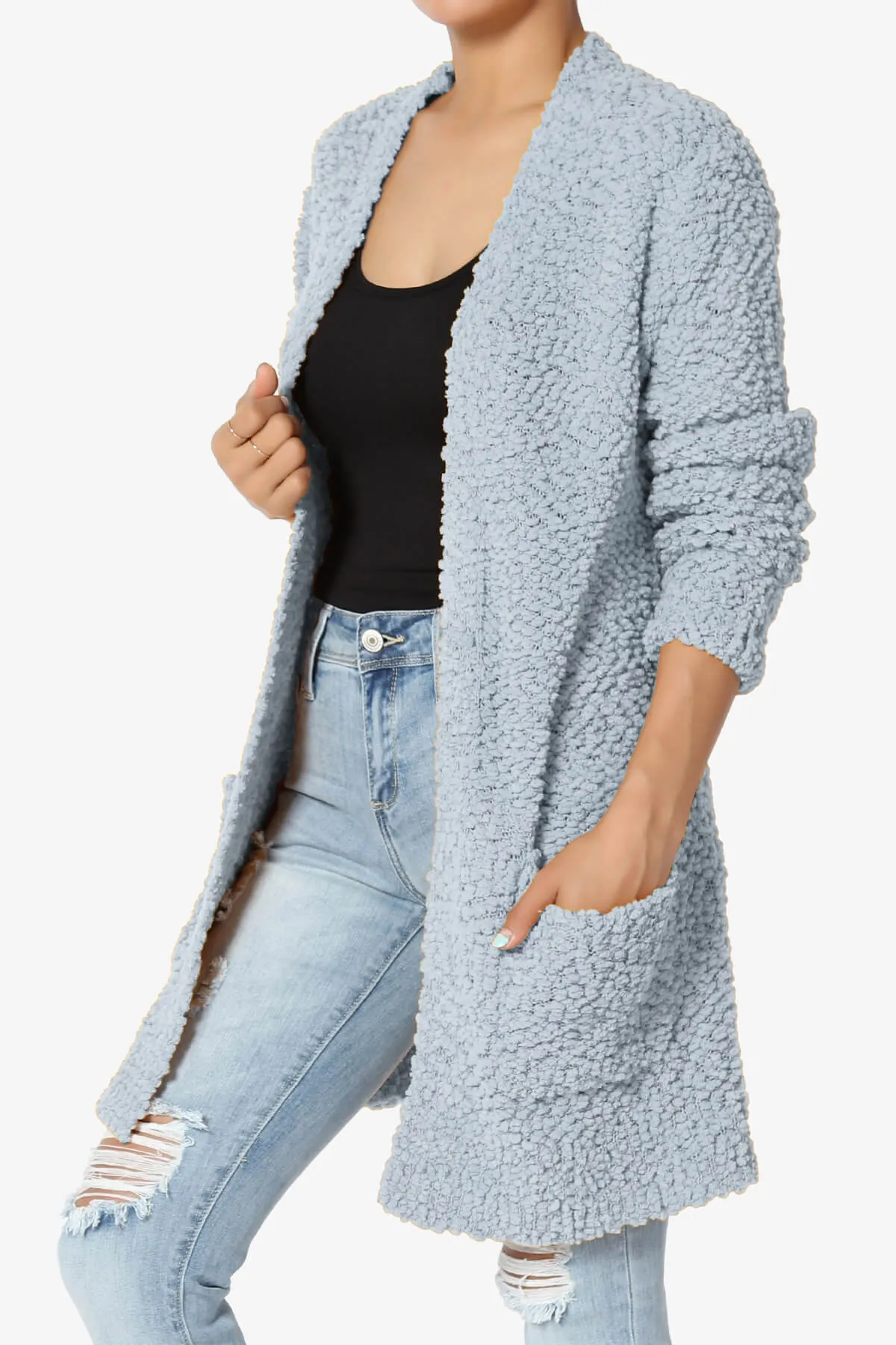 Barry Soft Popcorn Knit Sweater Cardigan PLUS