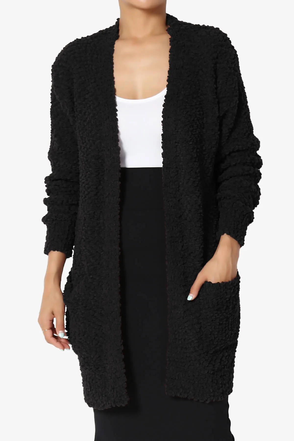 Barry Soft Popcorn Knit Sweater Cardigan PLUS