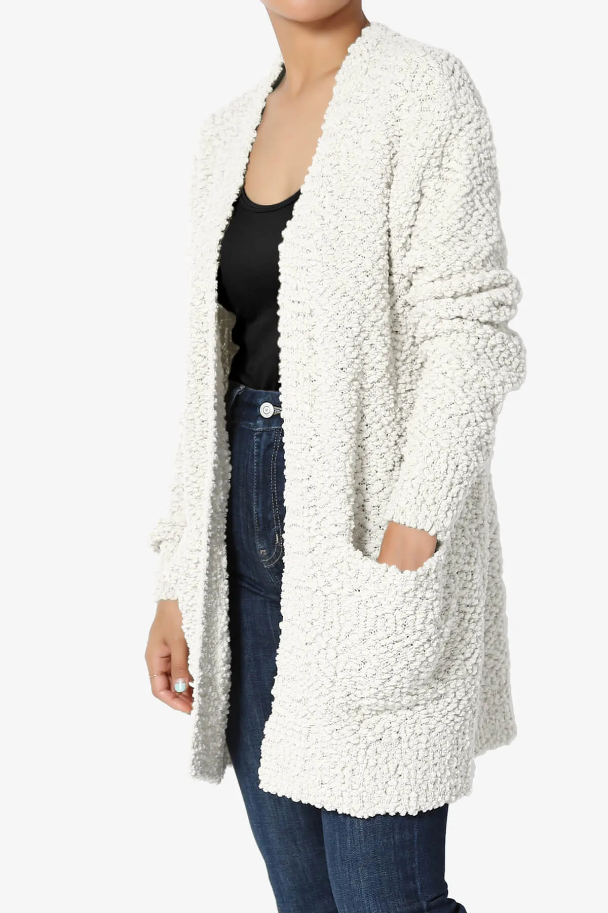 Barry Soft Popcorn Knit Sweater Cardigan PLUS