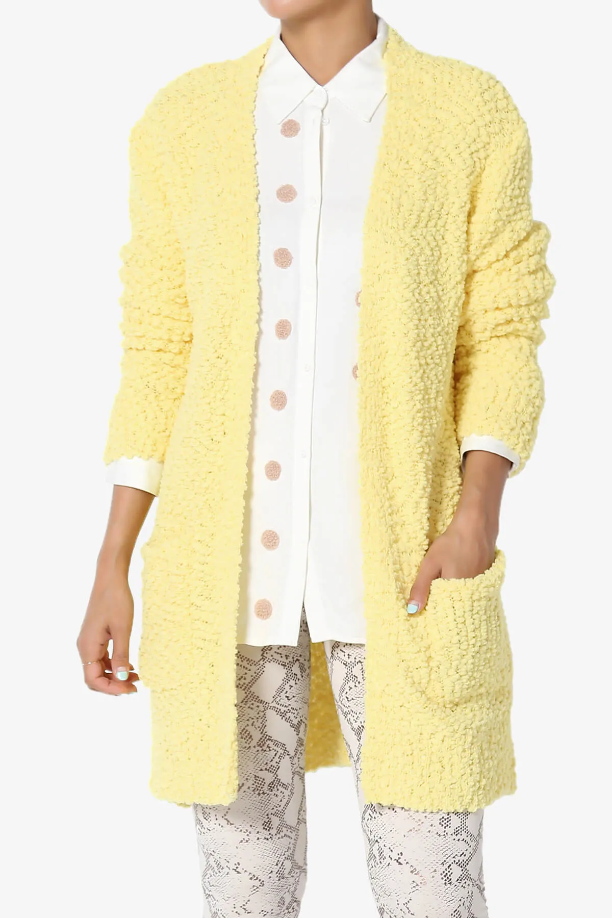 Barry Soft Popcorn Knit Sweater Cardigan PLUS