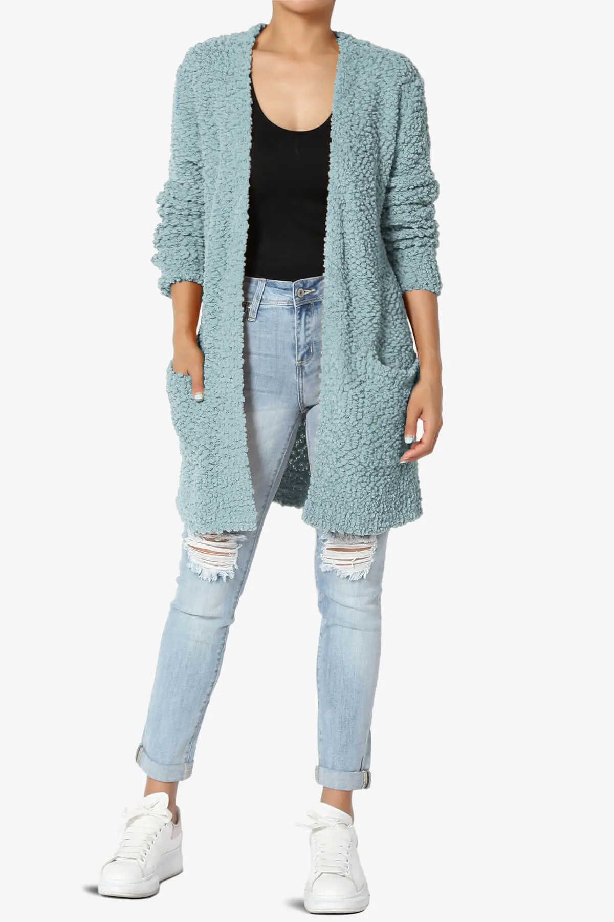 Barry Soft Popcorn Knit Sweater Cardigan PLUS