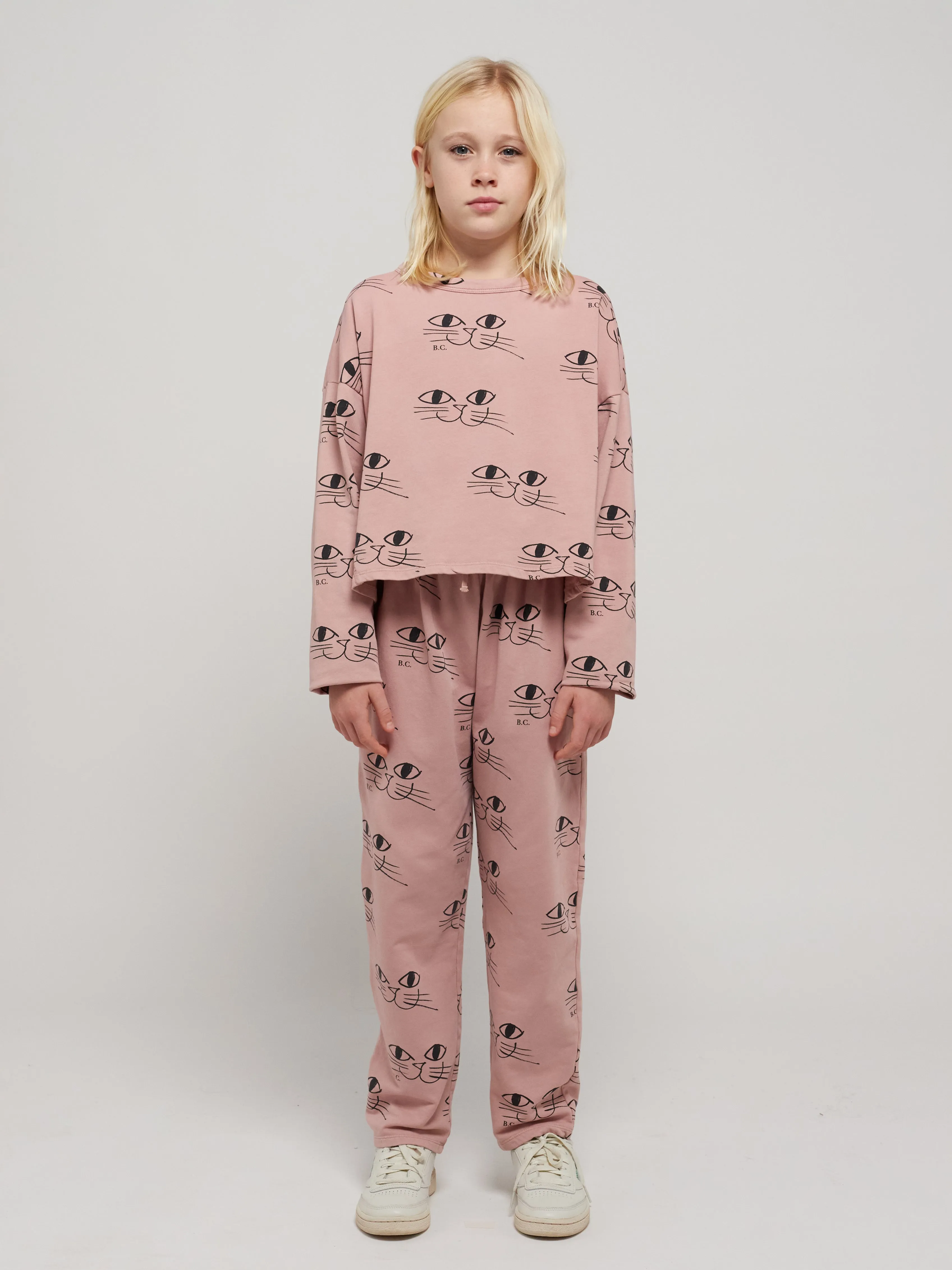 Bobo Choses Smiling cat cropped sweatshirt