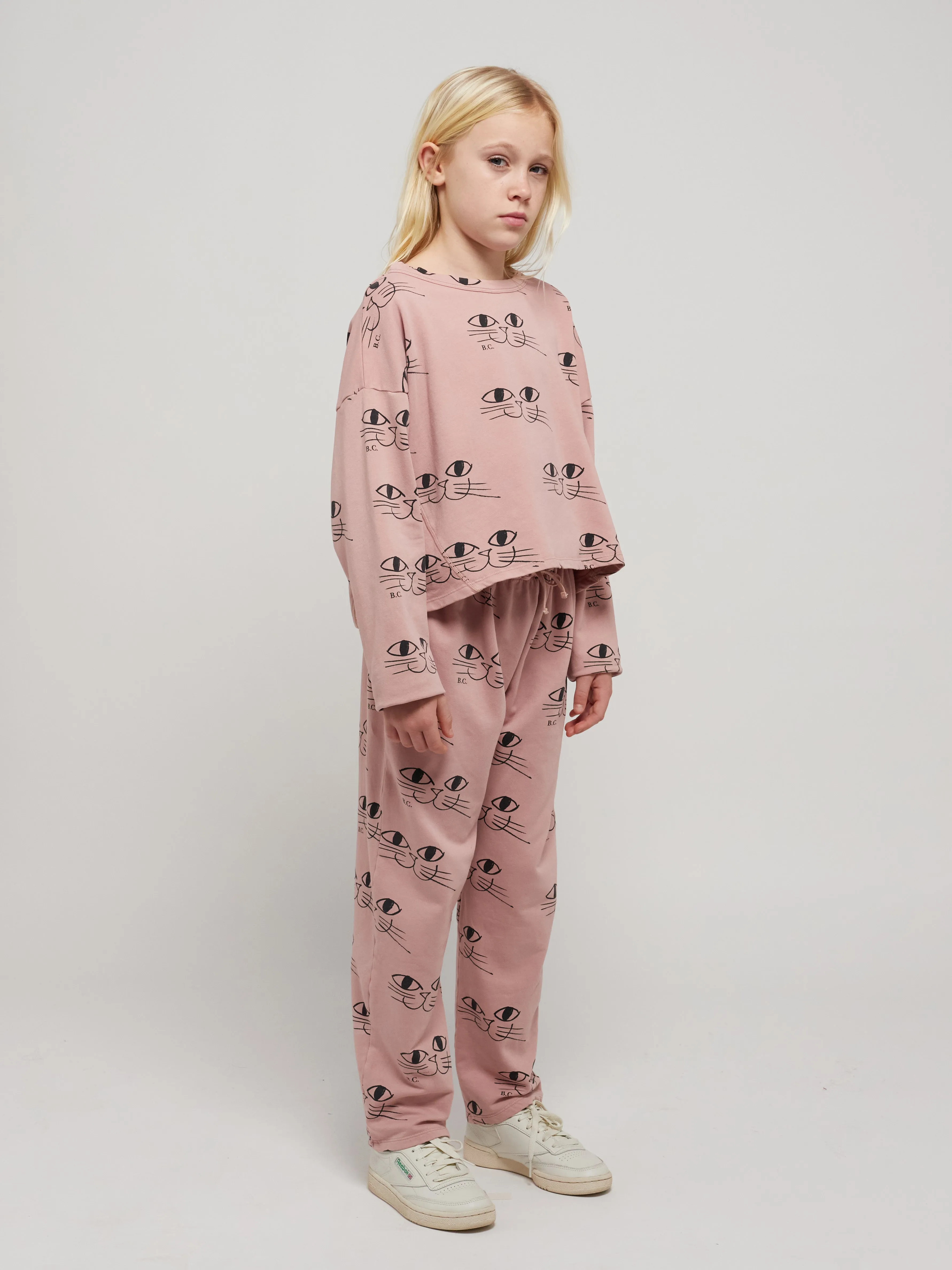 Bobo Choses Smiling cat cropped sweatshirt