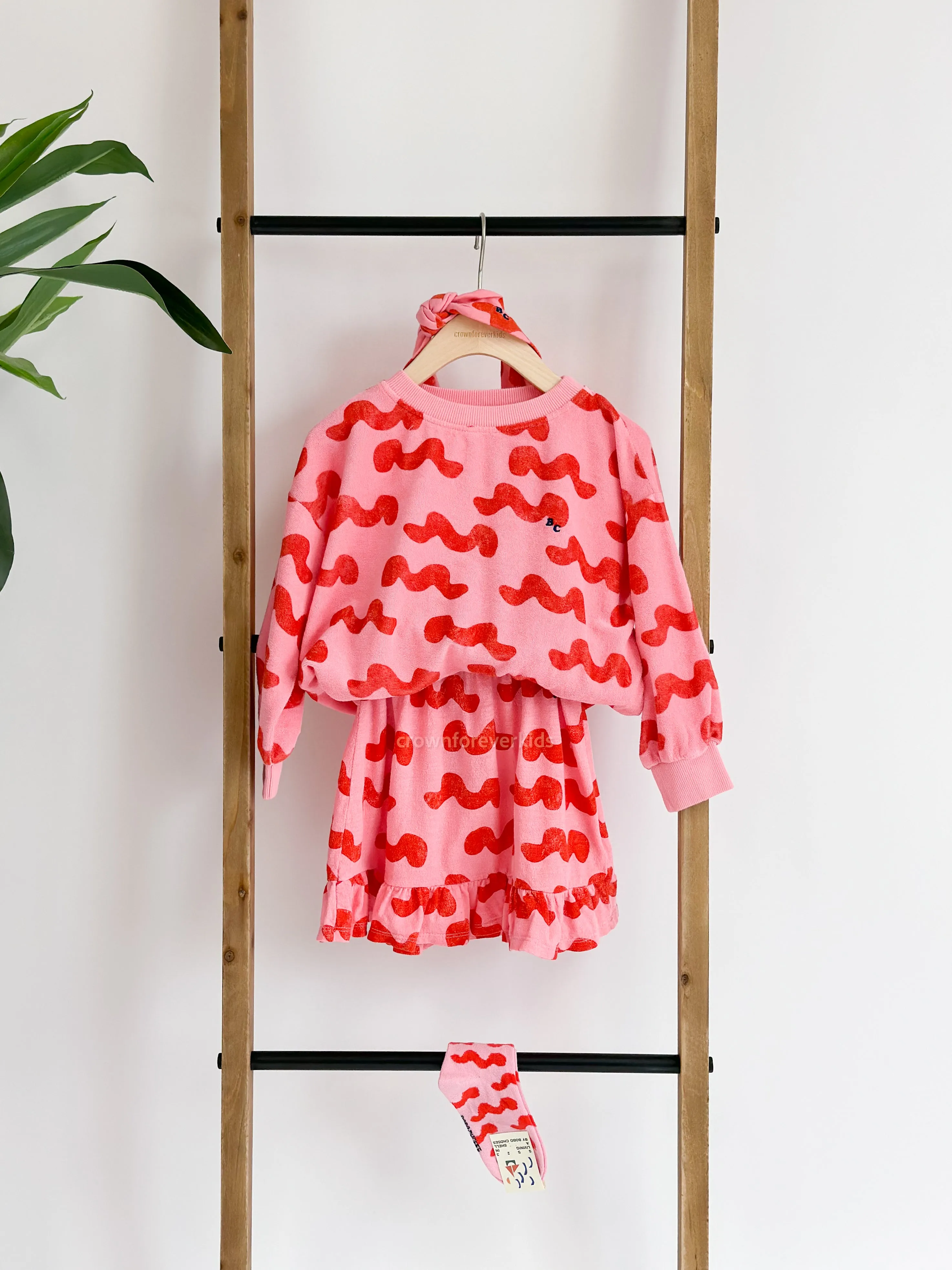 Bobo Choses Waves all over terry sweatshirt