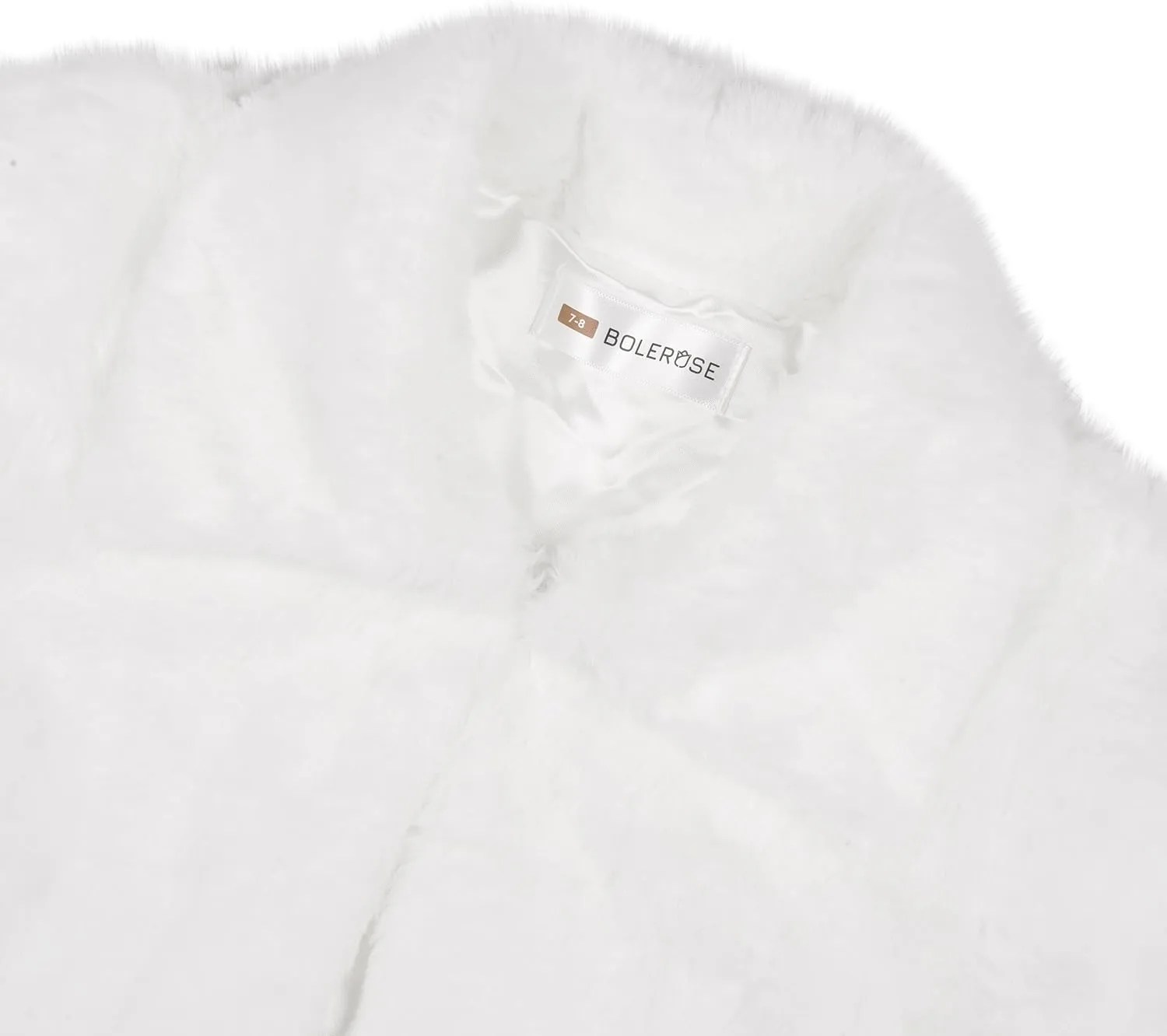 BOLEROSE Girls Cozy Faux Fur Childrens Kids Collared Bolero Shrug Jacket Coat