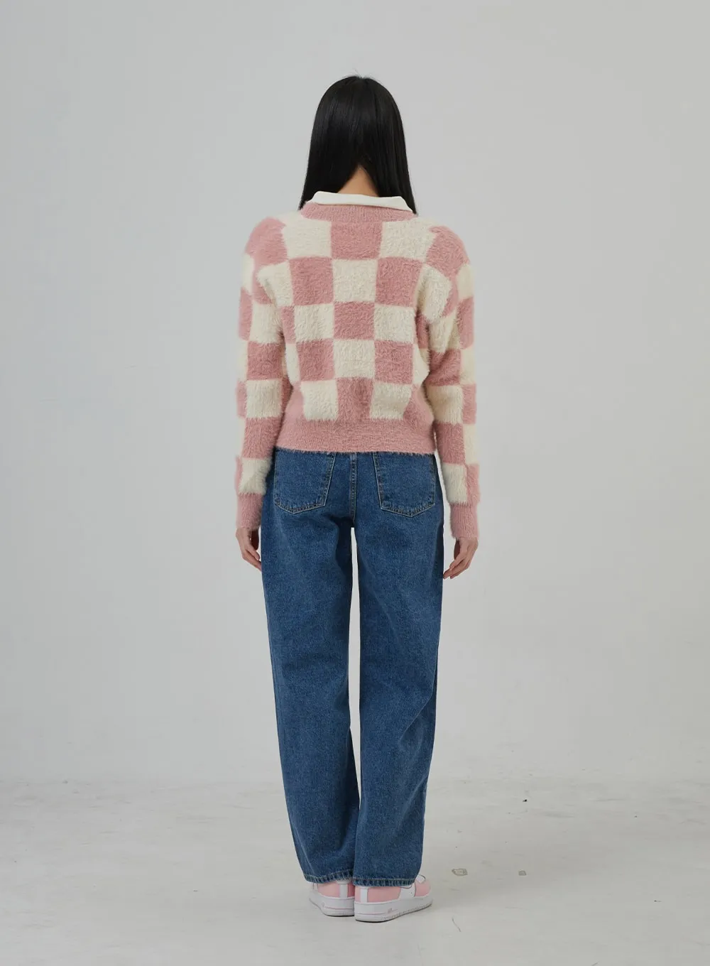 Check Pattern Soft Cardigan BJ302