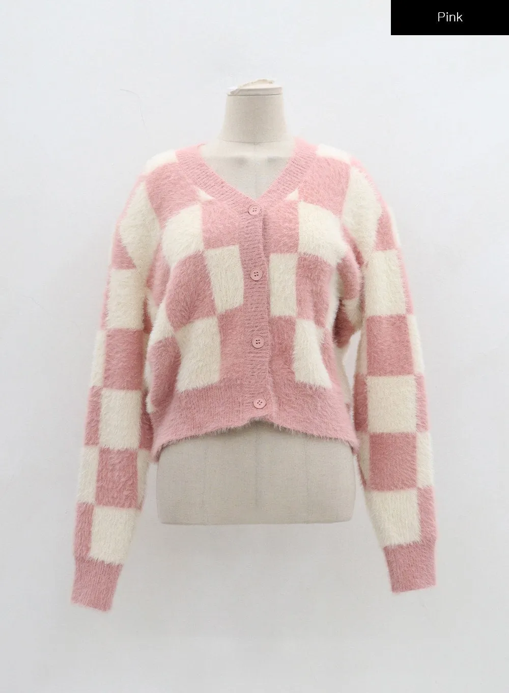Check Pattern Soft Cardigan BJ302