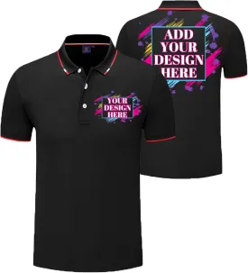 Custom Polo Shirts Design Your own Personalised Logo Photo Text Custom Mens/Womens Golf T Shirts Work Shirts