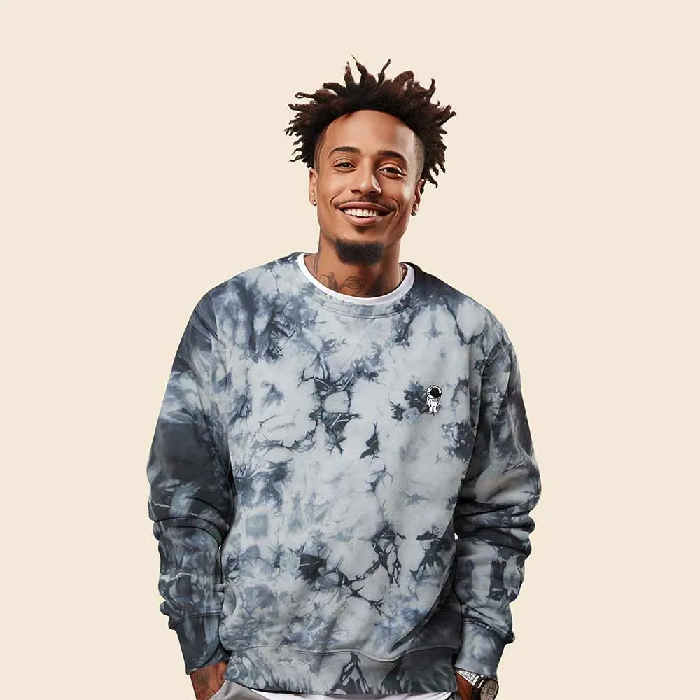 Dalix Astronaut Tie Dye Crewneck Sweatshirt