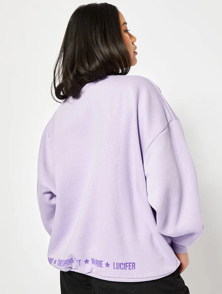 Disney Aristocats Oversized Sweatshirt in Purple
