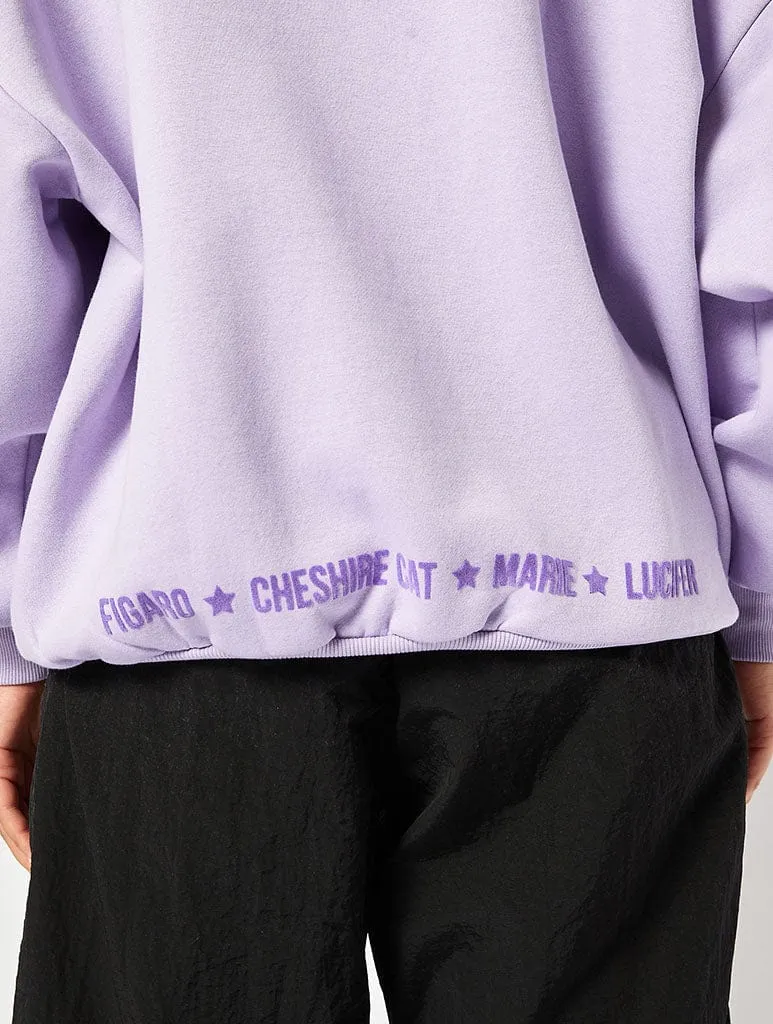 Disney Aristocats Oversized Sweatshirt in Purple