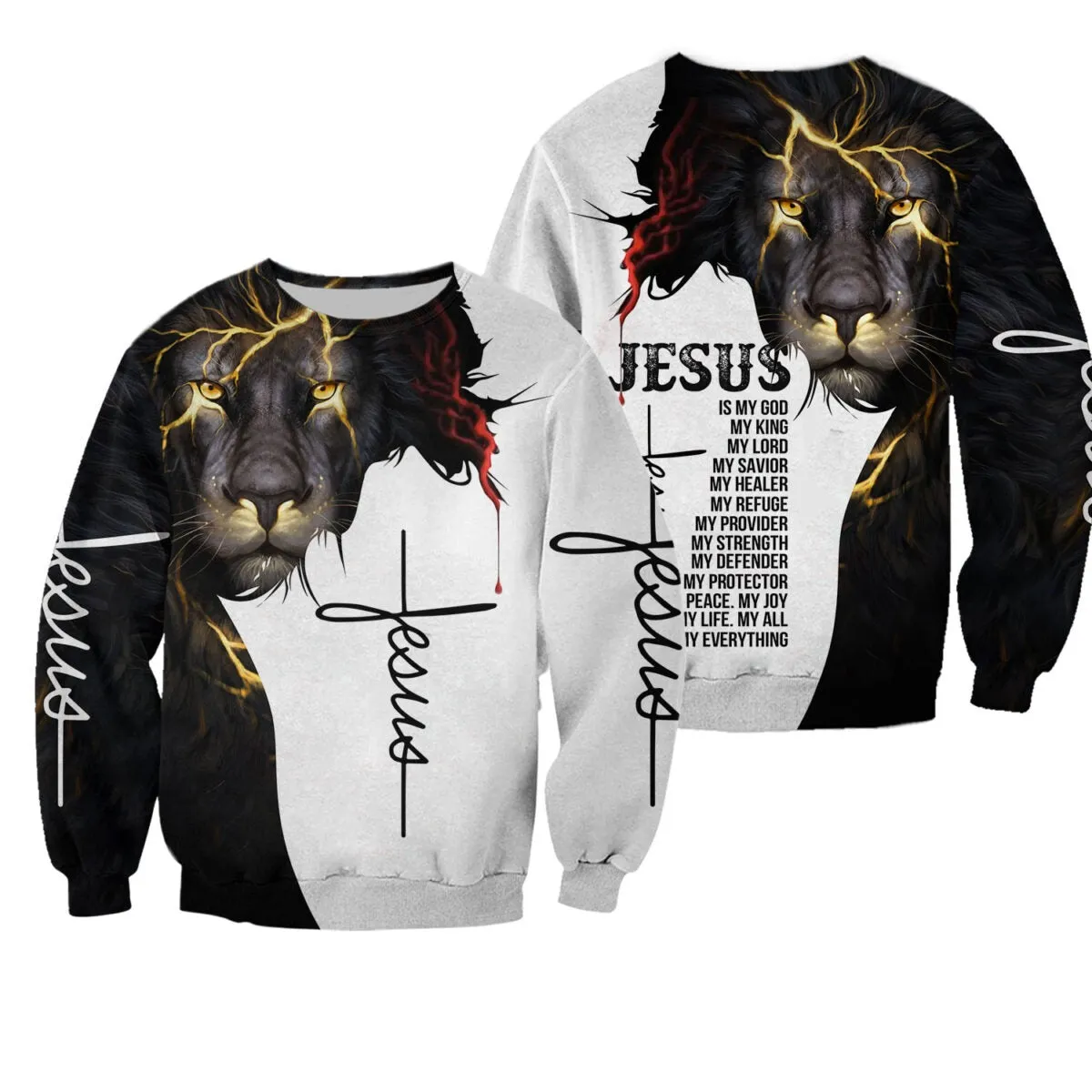 Easter Jesus 3D All Over Printed Shirts, Jesus Is My God Full Printed Hoodie, Lion Jesus 3D Shirts