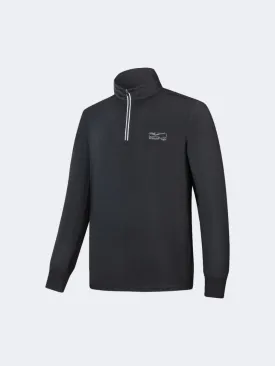 Erke Half Cardigan Men Running Sweatshirt Black