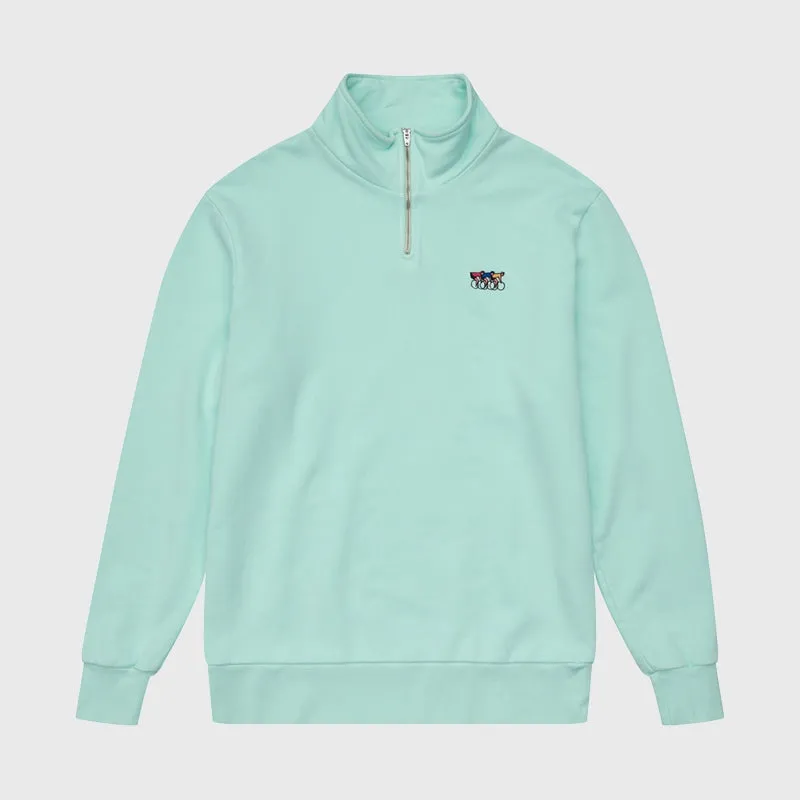 Erstwhile - Sweatshirt Zip Waaier | Honeydew Green