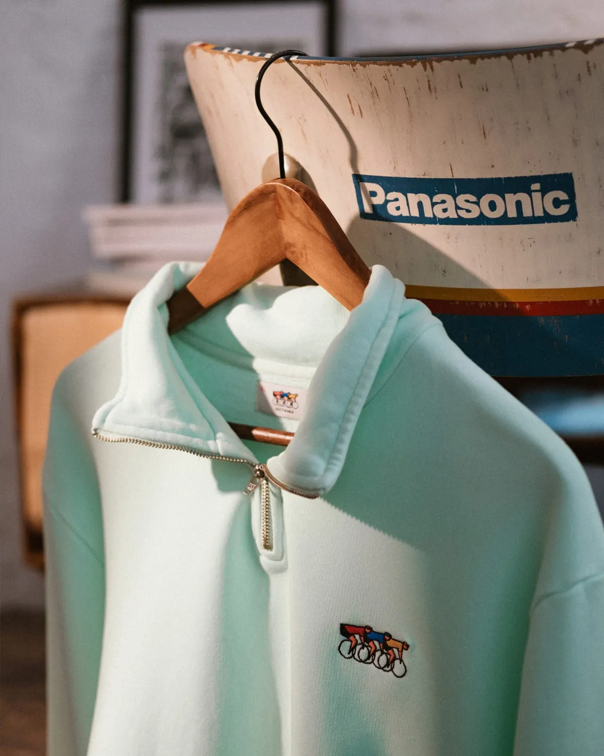 Erstwhile - Sweatshirt Zip Waaier | Honeydew Green