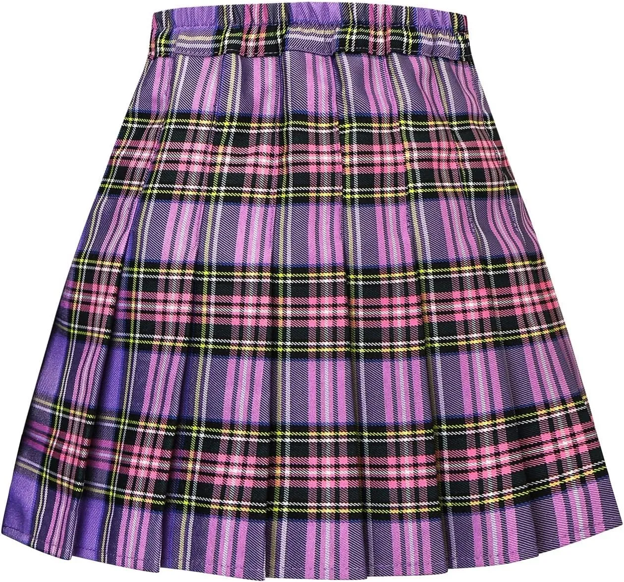 Joe Wenko Girls Women's Pleated Skirt, High Waist School Uniform A-Line Short Skirt