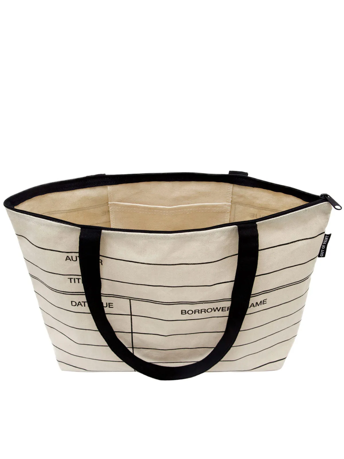 Library Card zippered market tote
