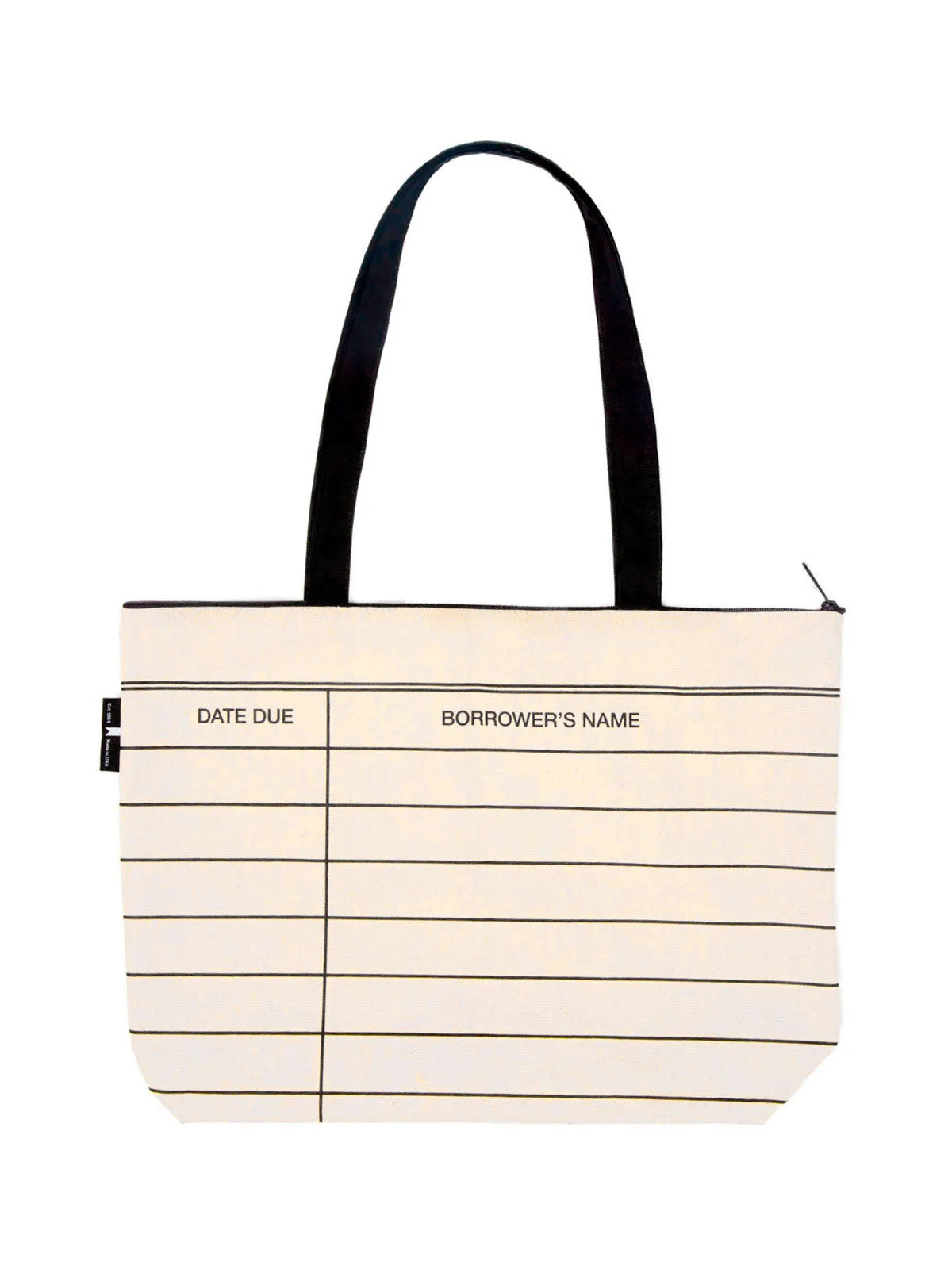 Library Card zippered market tote
