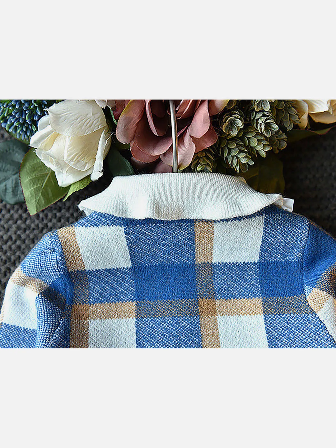 Little Surprise Box Blue Plaid Peter Pan collar 2 pcs