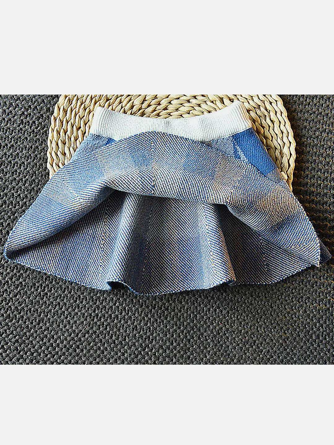 Little Surprise Box Blue Plaid Peter Pan collar 2 pcs