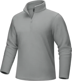 MAGCOMSEN Men's Quarter-Zip Pullover Polar Fleece Sweatshirt Stand Collar Long Sleeve Shirt for Men Thermal Winter Fall