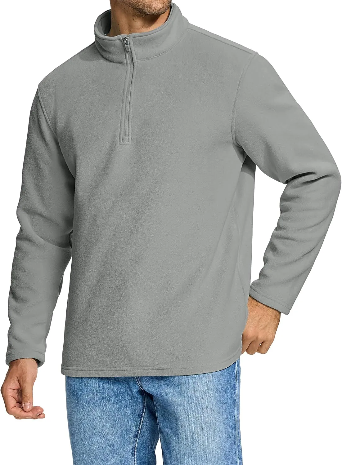 MAGCOMSEN Men's Quarter-Zip Pullover Polar Fleece Sweatshirt Stand Collar Long Sleeve Shirt for Men Thermal Winter Fall