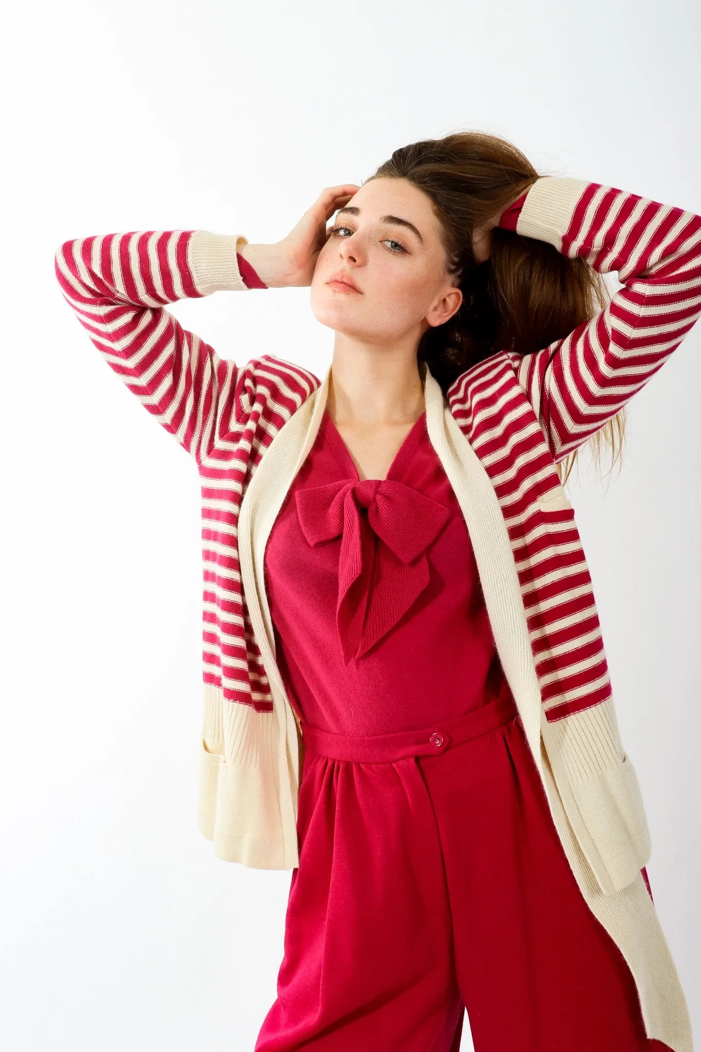 Magenta Knit Sweater & Skort Set
