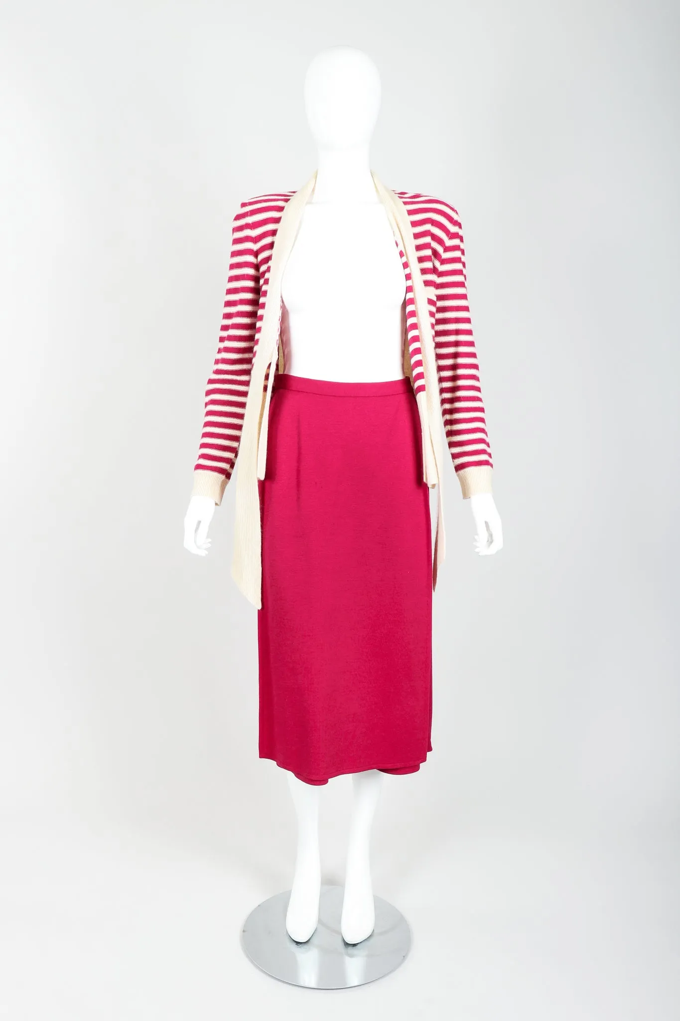 Magenta Knit Sweater & Skort Set
