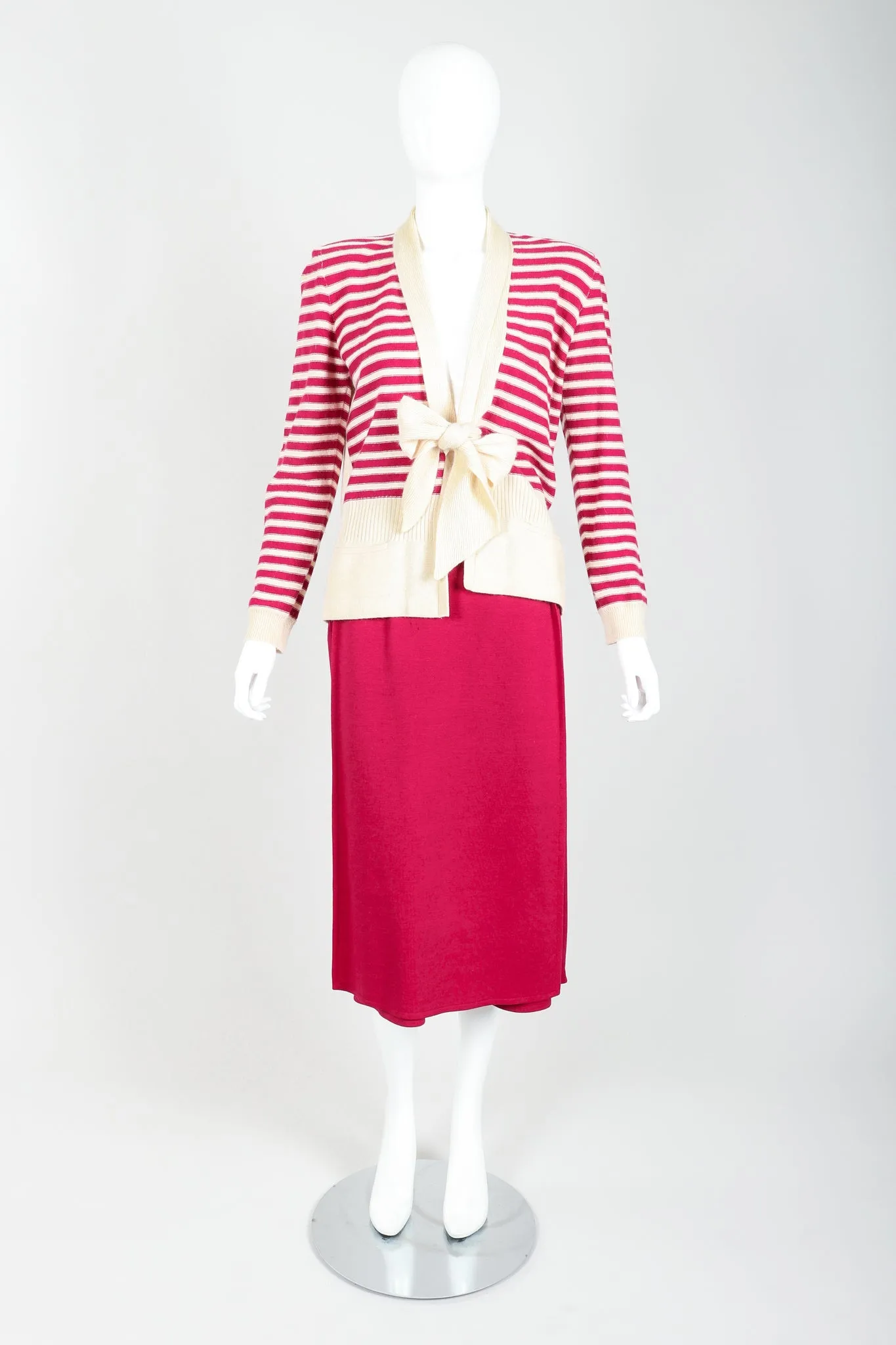 Magenta Knit Sweater & Skort Set