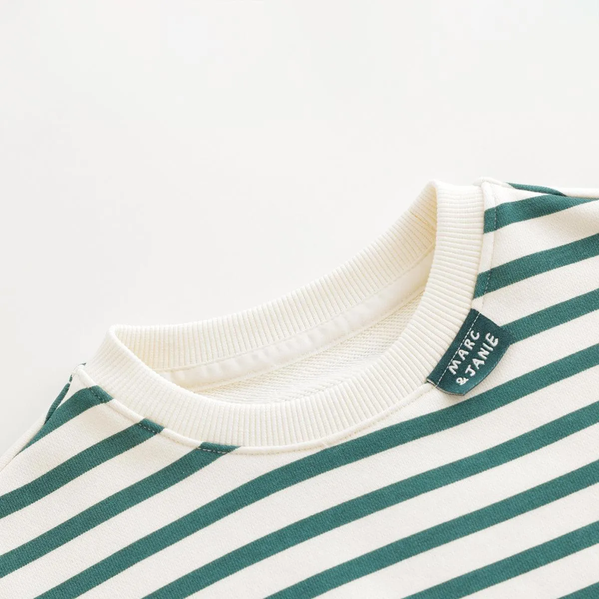 MARC & JANIE Boys Loose Round Neck Striped Sweatshirt 240030