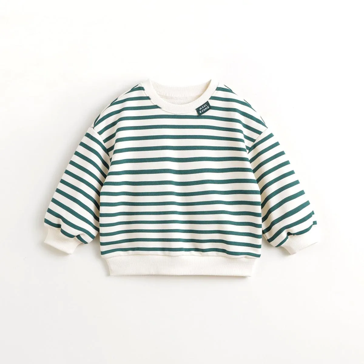 MARC & JANIE Boys Loose Round Neck Striped Sweatshirt 240030