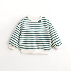 MARC & JANIE Boys Loose Round Neck Striped Sweatshirt 240030