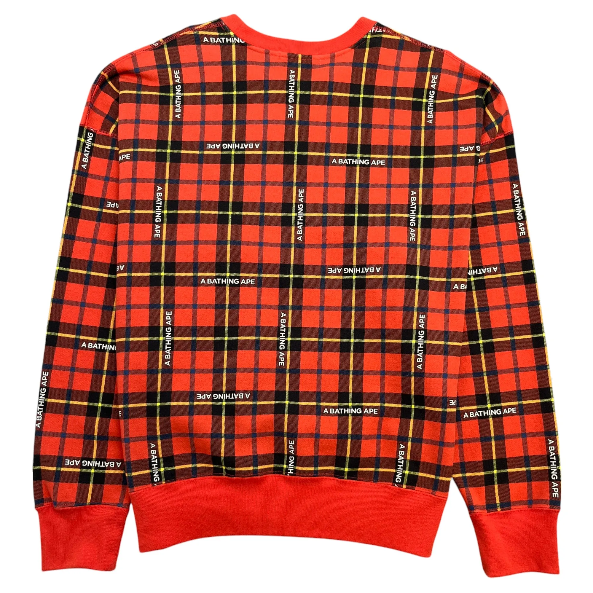 Men's Checkered Logo Sweatshirt Red Size M