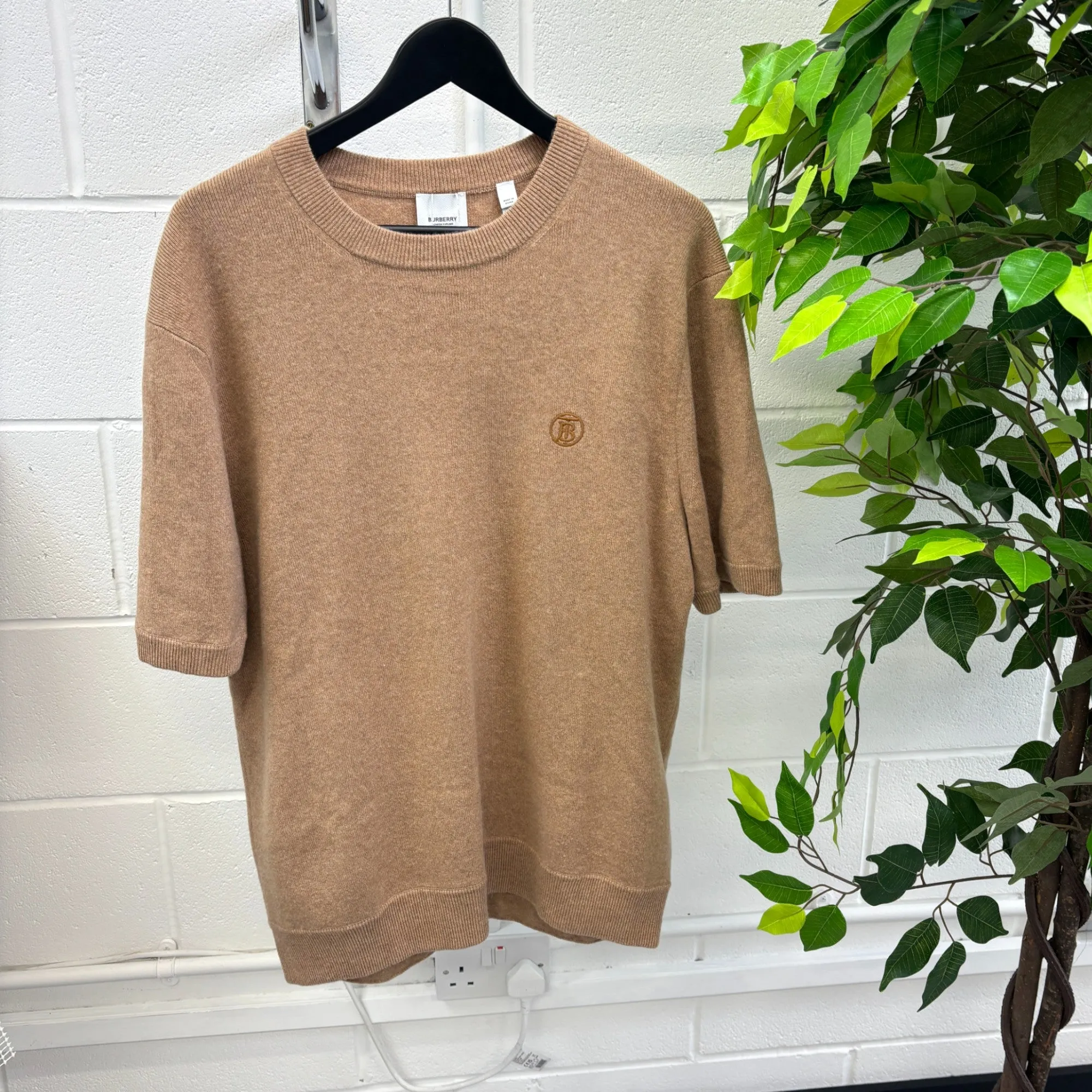 Men's Embroidered Logo Sweatshirt Beige Size XL