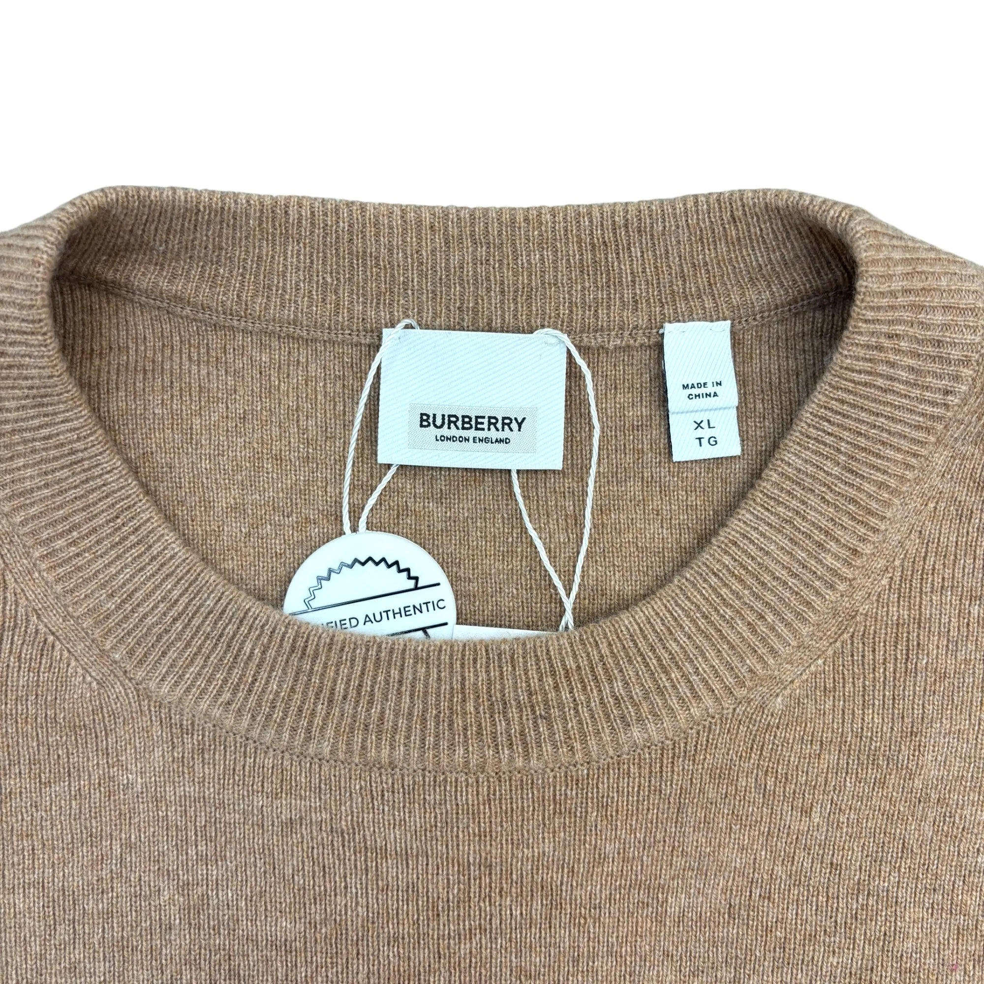 Men's Embroidered Logo Sweatshirt Beige Size XL