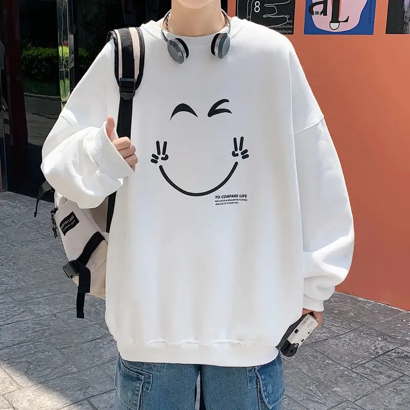 Men's Plus Size Long-sleeved Round Neck Sweatshirt