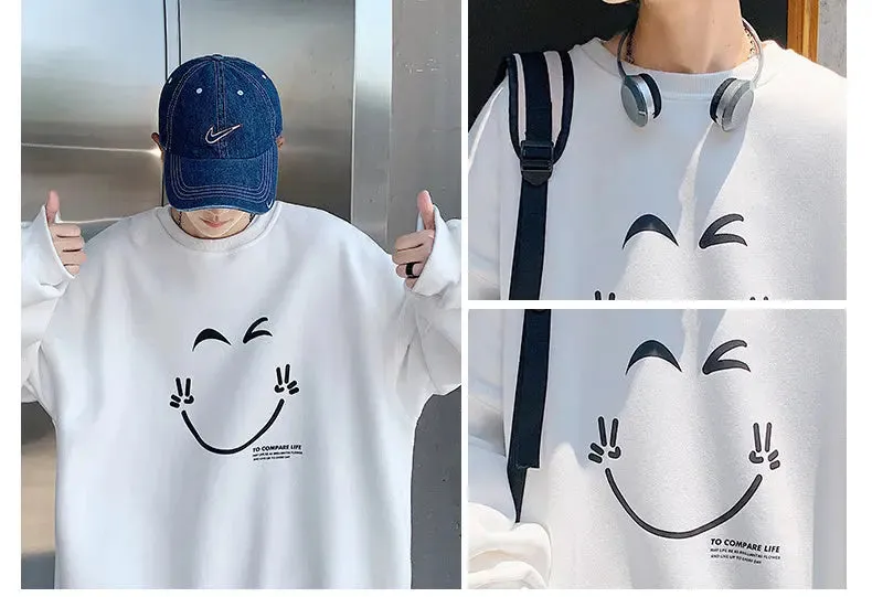 Men's Plus Size Long-sleeved Round Neck Sweatshirt