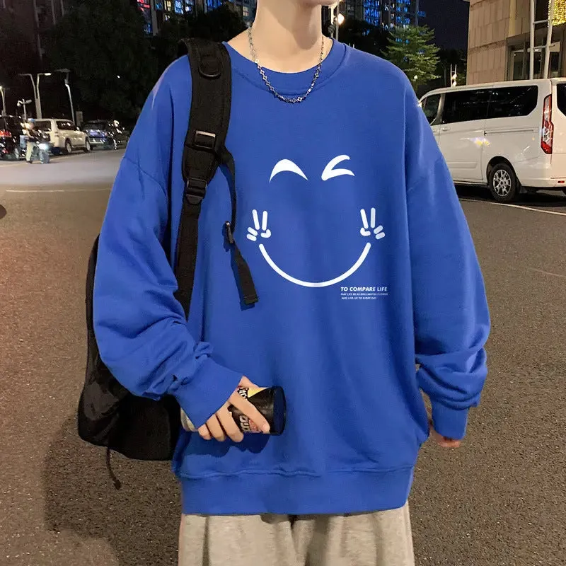 Men's Plus Size Long-sleeved Round Neck Sweatshirt
