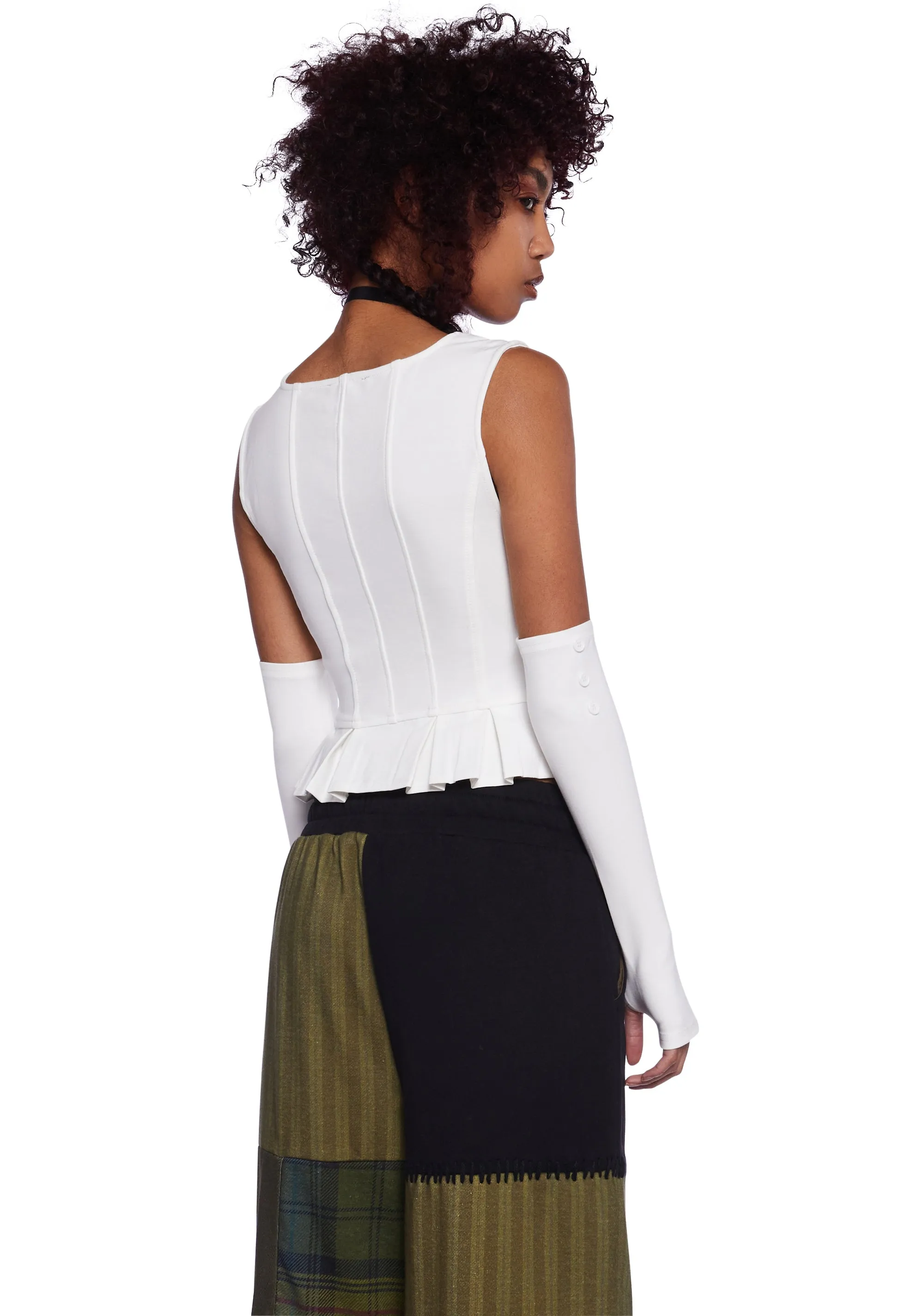 Nature Retreat Vest Top & Gloves Set - White