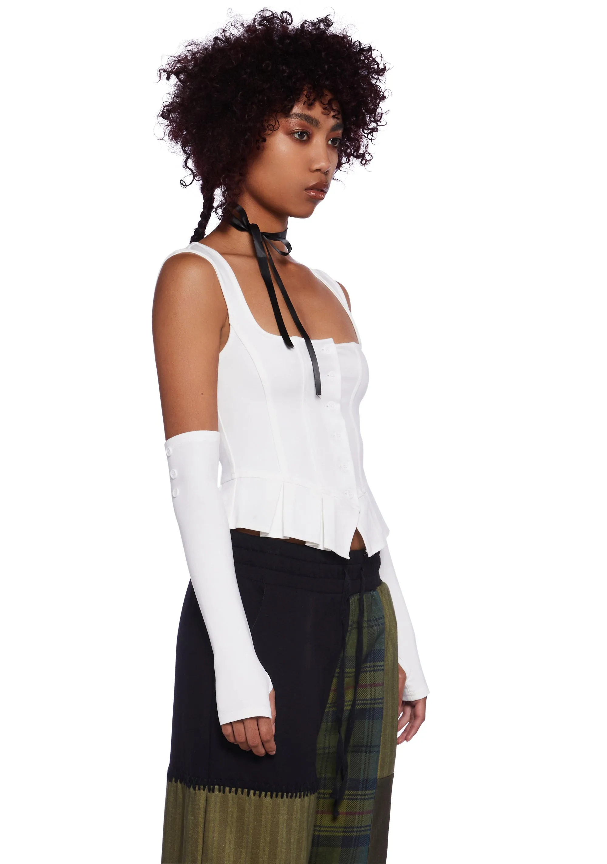 Nature Retreat Vest Top & Gloves Set - White