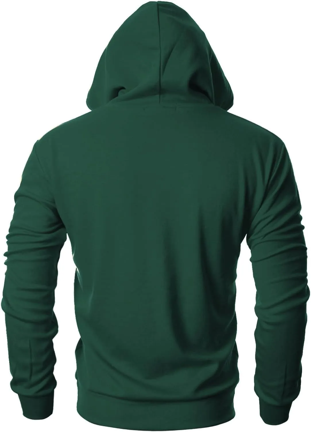Ohoo Mens Slim Fit Basic Pullover Hoodies Sweatshirt Lightweight Long Sleeve with Kanga Pocket