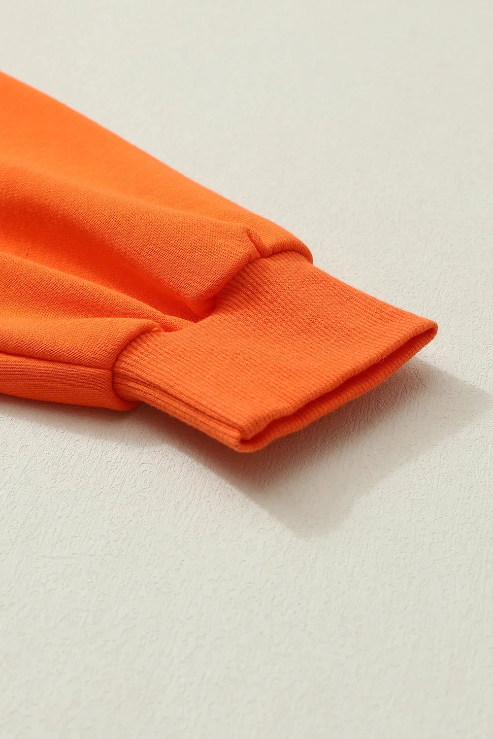 Orange Game Day Lettering Football Notched Neck Sweatshirt