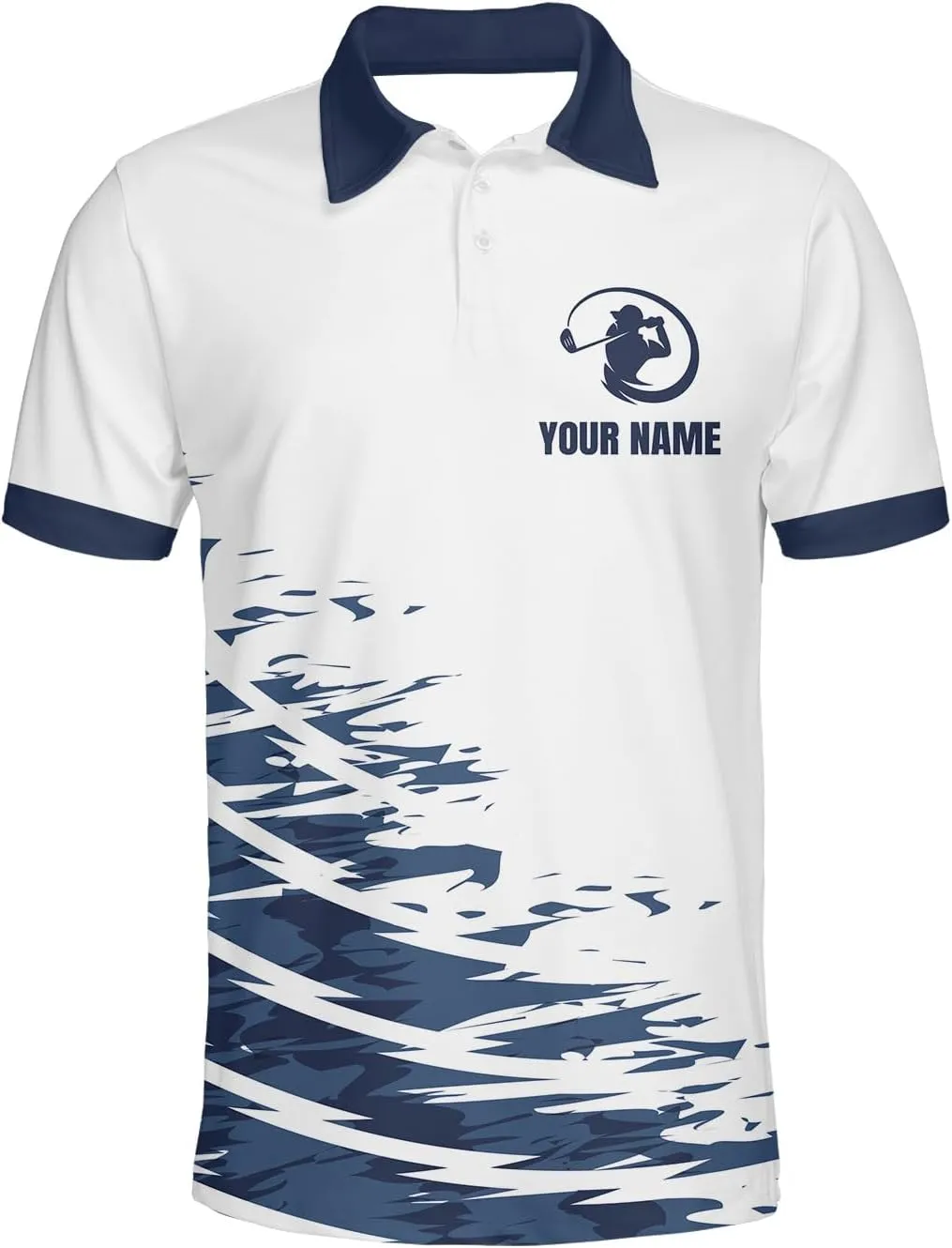 Personalized 3D Funny Golf Polo Shirt for Men Men's Golf Polo Shirts Custom Name and Team Name Golf Polo Gift for Dad